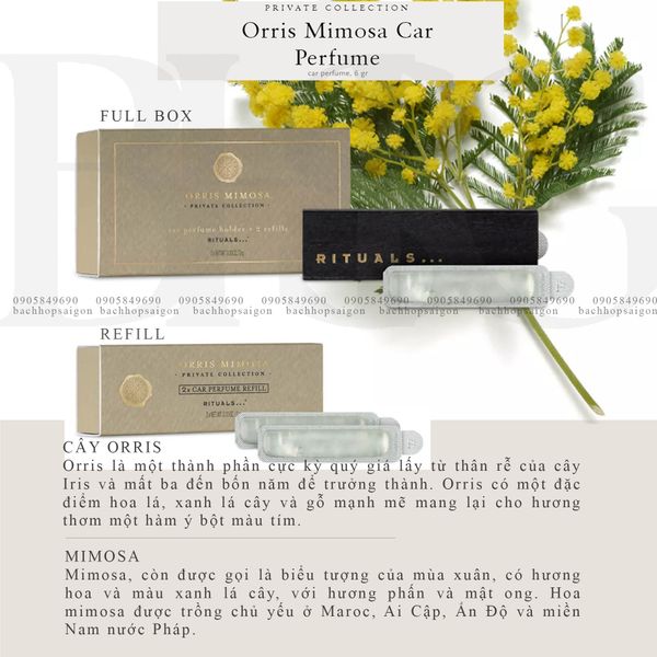 Sáp thơm ô tô The Rituals of Orris Mimosa Car Air freshener