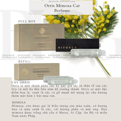 Sáp thơm ô tô The Rituals of Orris Mimosa Car Air freshener