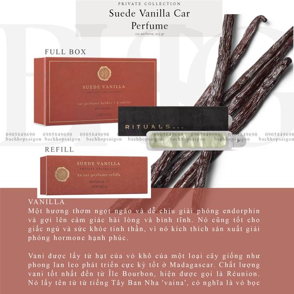 Refill Sáp thơm ô tô The Rituals of Vanilla car perfume