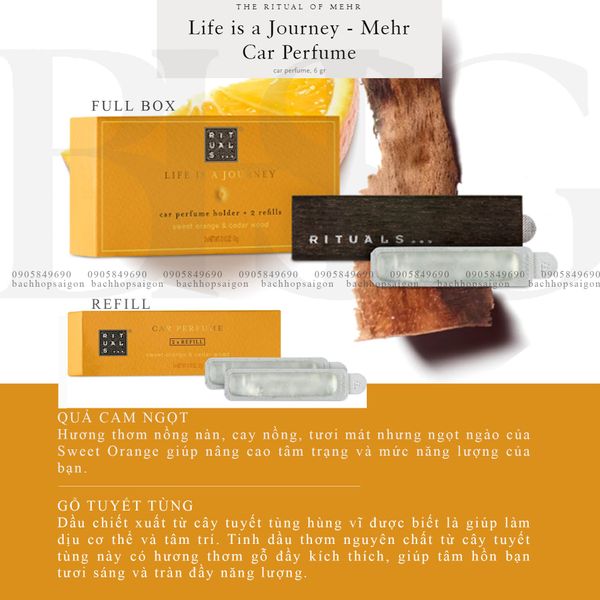 Refill - Sáp thơm ô tô The Rituals of Mehr car Air Freshener