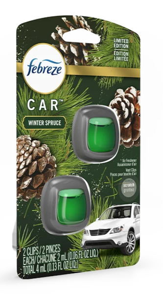 Tinh dầu Thơm xe Febreze Car Winter Spruce 2x2ml