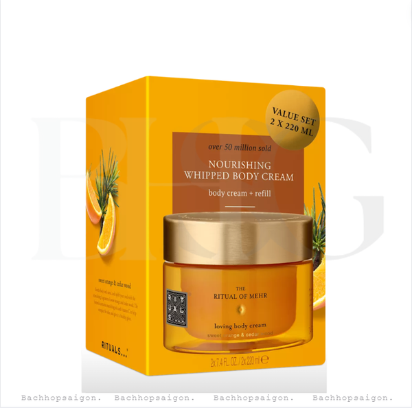 Set Kem dưỡng body The Rituals of Mehr Body cream & Refill 220ml