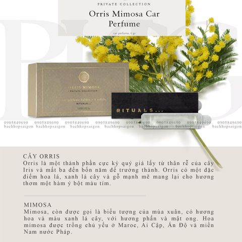 Sáp thơm ô tô The Rituals of Orris Mimosa Car Air freshener
