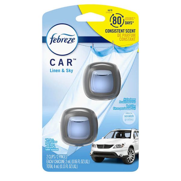 Tinh dầu Thơm xe Febreze Car Linen & Sky 2x2ml