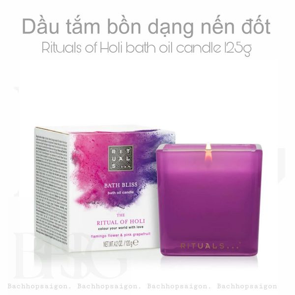 Rituals - Dầu tắm hương dạng Nến thơm The Ritual of Holi Bath Oil Candle 125g