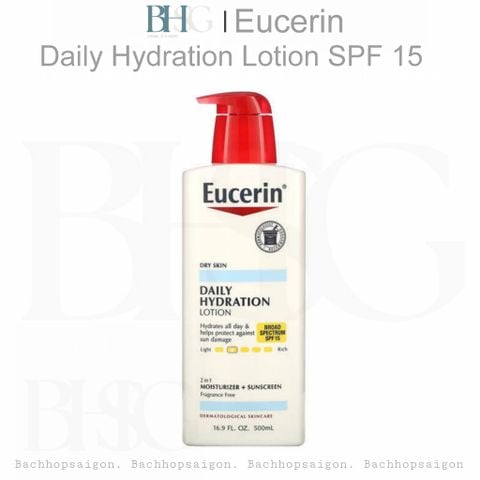 Kem dưỡng ẩm body chống nắng Eucerin Daily Hydration Lotion SPF 15 500ml