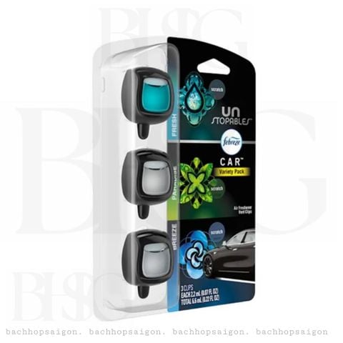 Tinh dầu Thơm xe Febreze Car Gain Scent 3x2ml Hương tươi mát