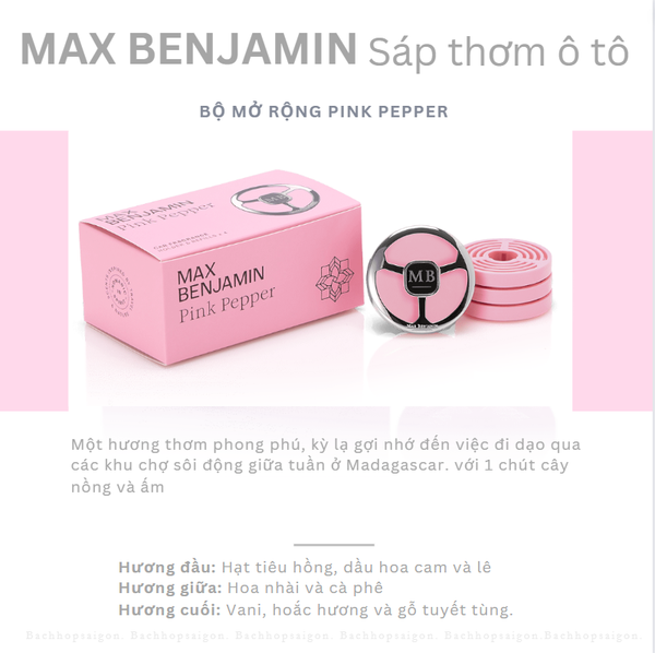 Sáp thơm ô tô Max Benjamin Pink Pepper hương tiêu hồng