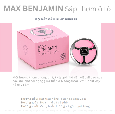 Sáp thơm ô tô Max Benjamin Lemongrass & Ginger Complete Car Fragrance