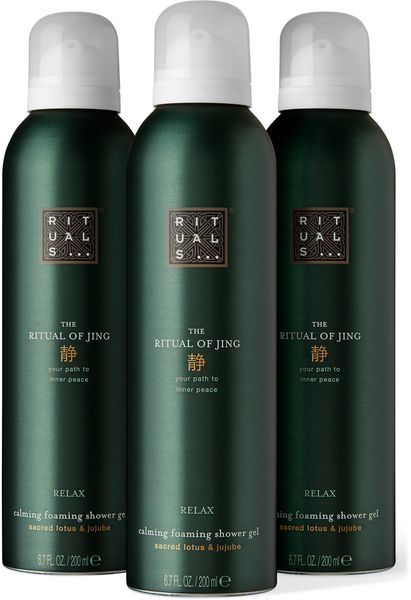 Set Sữa tắm tạo bọt the Rituals of JING Relax foaming shower gel Value Pack 3