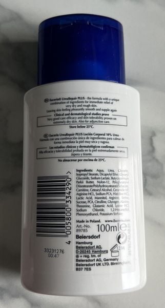 Kem dưỡng ẩm cho da khô  Eucerin UreaRepair Plus 10% Urea Lotion [100 ml]