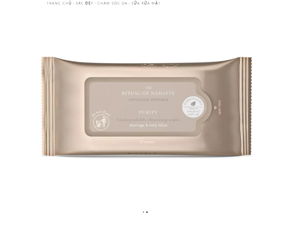 Khăn giấy ướt tẩy trang Rituals of namaste Cleansing Wipes 10pcs