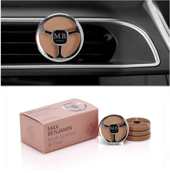Sáp thơm ô tô Max Benjamin Irish Leather and Oud Complete Car Fragrance