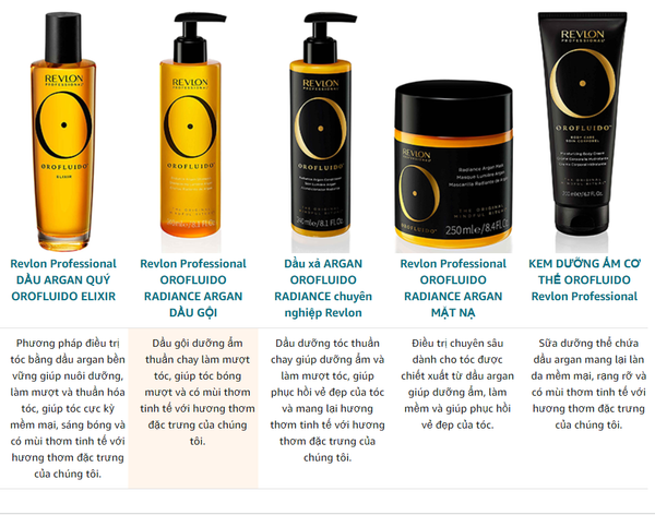 Dầu gội phục hồi Revlon OROFLUIDO RADIANCE ARGAN SHAMPOO