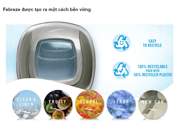 Tinh dầu Thơm xe Febreze Car Bora Bora Waters 2x2ml