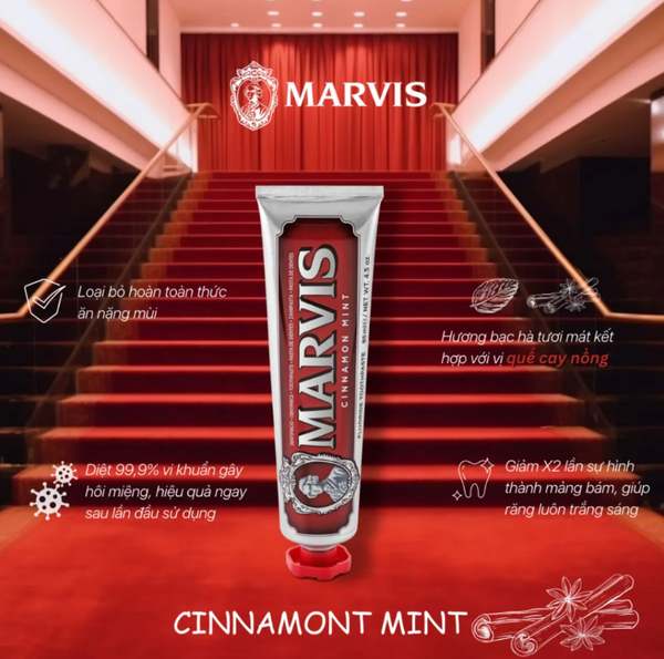 Kem đánh răng Marvis Cinnamon Mint toothpaste 85ml