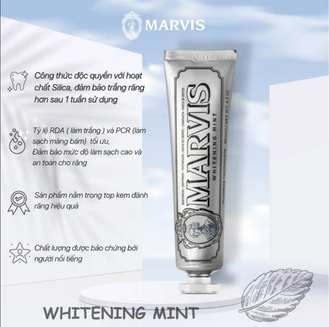 Kem đánh răng Marvis Whitening Mint toothpaste 85ml
