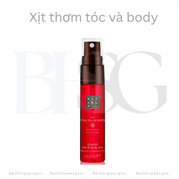 Xịt thơm tóc & cơ thể The Rituals hair and body mist Ayurveda 20ml