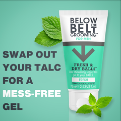 Kem dưỡng phụ khoa nam Below The Belt Grooming Fresh & Dry Balls 75ml - Bảo vệ khỏi mồ hôi, mùi hôi và nấm