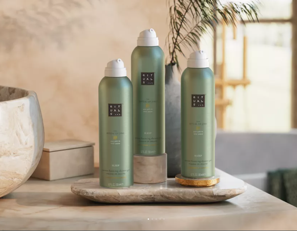 Set Sữa tắm tạo bọt the Rituals of JING Sleep foaming shower gel Value Pack 3