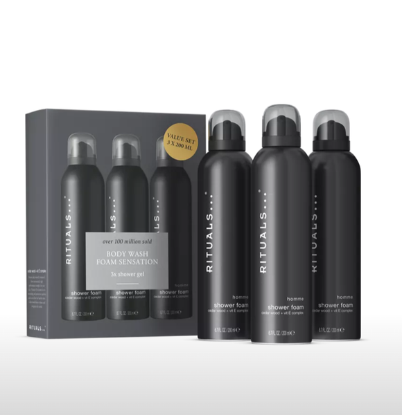 Set Sữa tắm tạo bọt The Rituals of Homme foaming shower gel Value Pack 3
