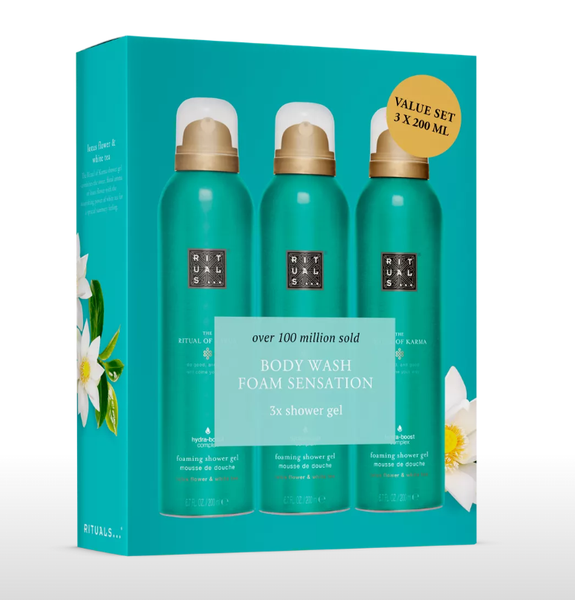 Set Sữa tắm tạo bọt the Rituals of KARMA foaming shower gel Value Pack 3