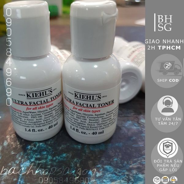 Toner dưỡng ẩm làm sáng da không cồn dịu nhẹ Kiehl Ultra Facial Toner size 40ml