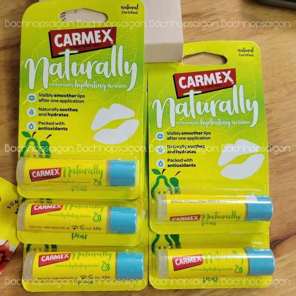son dưỡng môi Carmex Lip Balm Naturally Hydrating 3 mùi chủ đạo