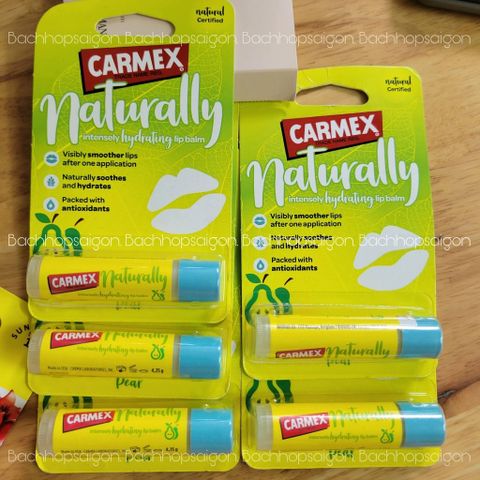 son dưỡng môi Carmex Lip Balm Naturally Hydrating 3 mùi chủ đạo