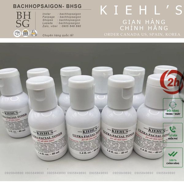 Toner dưỡng ẩm làm sáng da không cồn dịu nhẹ Kiehl Ultra Facial Toner size 40ml
