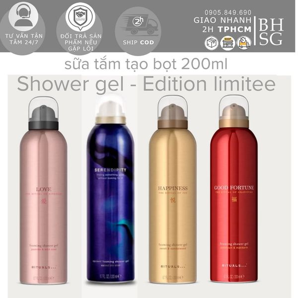 sữa tắm tạo The Rituals of Happyness foaming shower gel 200ml - phiên bản giới hạn