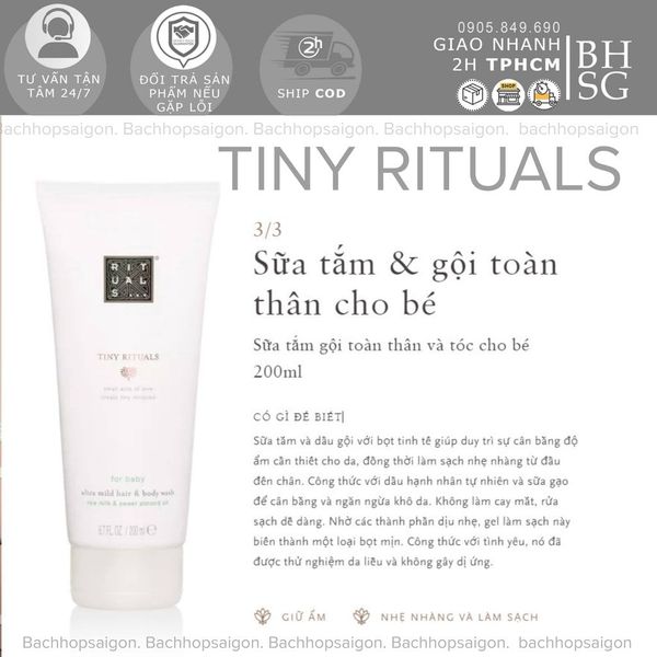 Rituals bộ sản phẩm tắm gội và dưỡng ẩm cho bé TINY RITUALS Baby and Mum Set