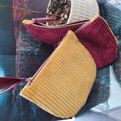 Xả hàng ví mỹ phẩm du lịch mini 1 ngăn 2 màu đỏ vàng