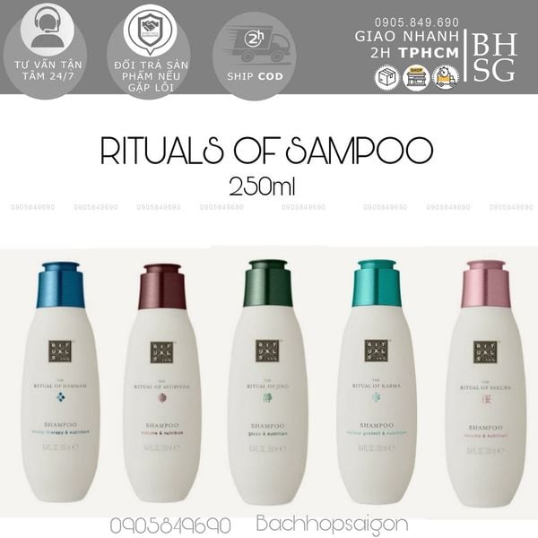 Dầu gội chăm sóc tóc và giữ màu dành cho tóc nhuộm 5 mùi hương dòng truyền thống Rituals
