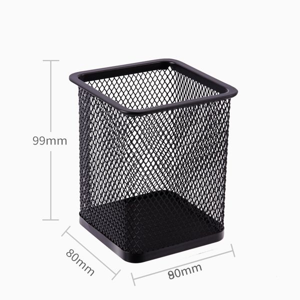 Ống Cắm Bút Hợp Kim Màu Đen Hình Vuông