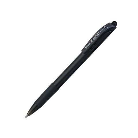 Bút Bi Bấm 0.7mm Pentel BX417-A - Đen