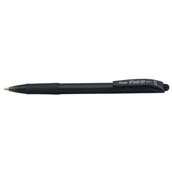 Bút Bi Bấm 0.7mm Pentel BX417-A - Đen