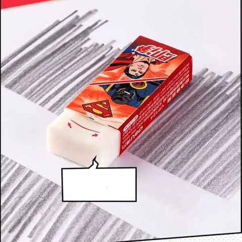 Gôm tẩy Deli Siêu nhân dành cho học sinh - màu trắng gôm tẩy sạch VP125