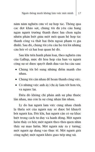 NGƯỜI THÔNG MINH KHÔNG LÀM VIỆC MỘT MÌNH