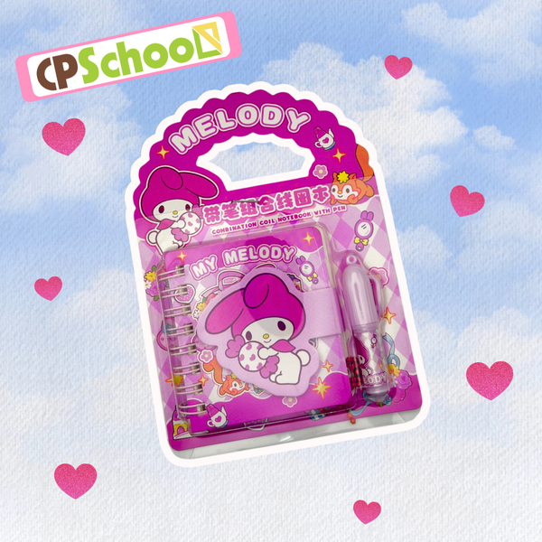 Sổ lò xo kèm viết bìa in hình hoạ tiết dễ thương