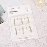 Móc treo dán tường hình vuông (6 cái-trắng ngà,xanh ngọc)