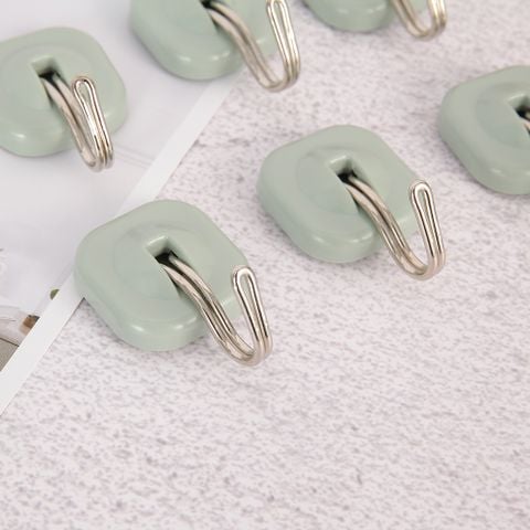 Móc treo dán tường hình vuông (6 cái-trắng ngà,xanh ngọc)