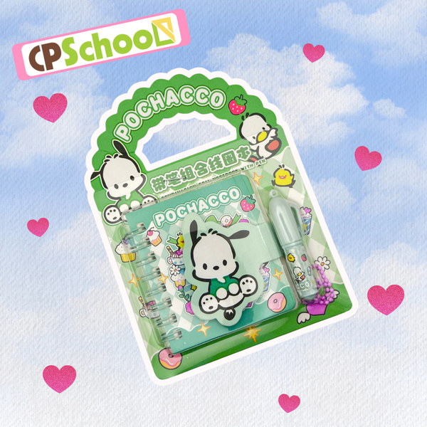 Sổ lò xo kèm viết bìa in hình hoạ tiết dễ thương