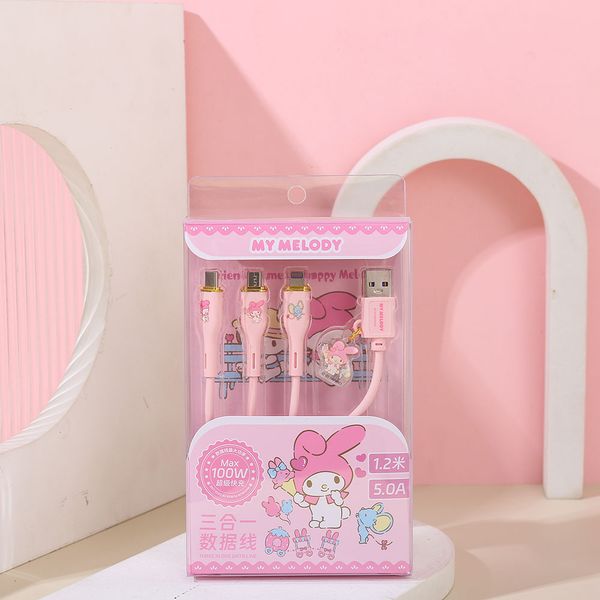 Dây Cáp Cạc Nhanh 3in1 Sanrio-My Melody