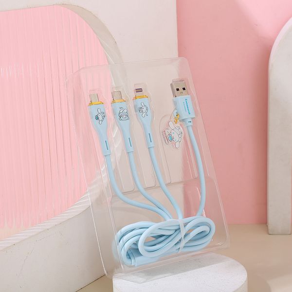 Dây Cáp Cạc Nhanh 3in1 Sanrio-Cinnamoroll