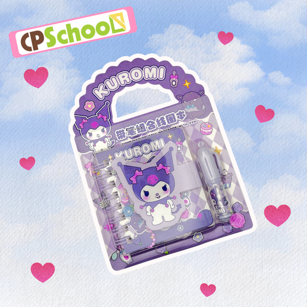 Sổ lò xo kèm viết bìa in hình hoạ tiết dễ thương