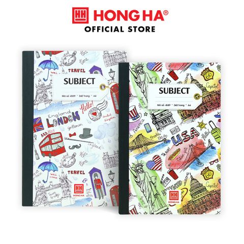 Sổ Bìa Bồi Subiect A4 - 360 Trang - Hồng Hà 4589 - London