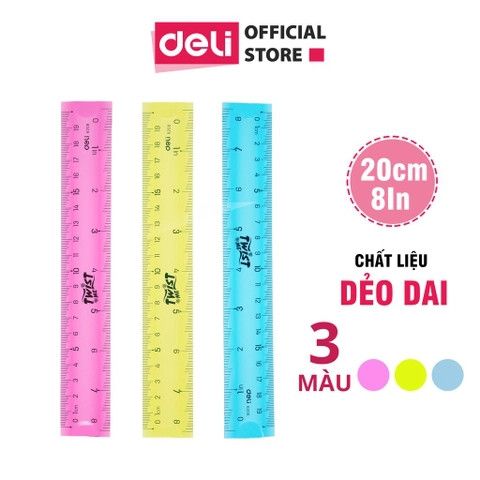 Thước kẻ dẻo 20cm DELI EH20