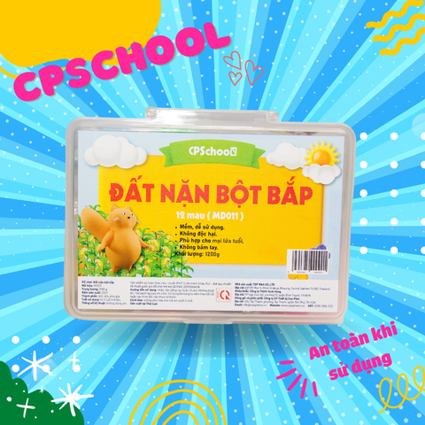 Đất nặn 12 màu (corn clay, mềm) (1200g/bộ)