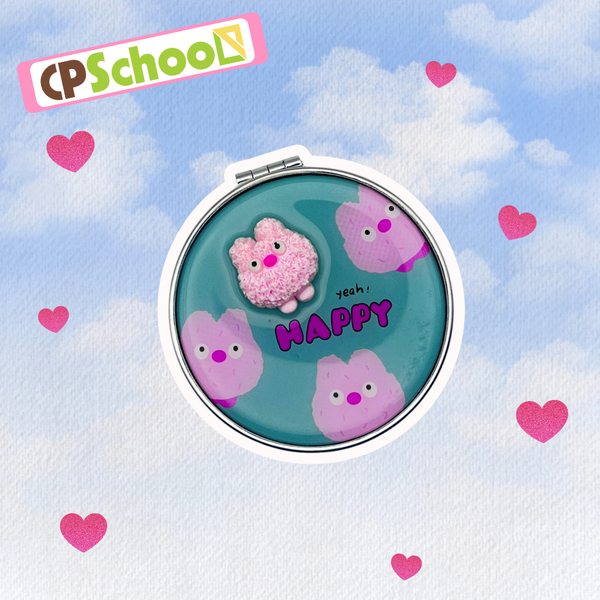 Gương mini 2 mặt cầm tay, gấp gọn, bỏ túi tiện dụng, gương mini trang điểm cute hình tròn